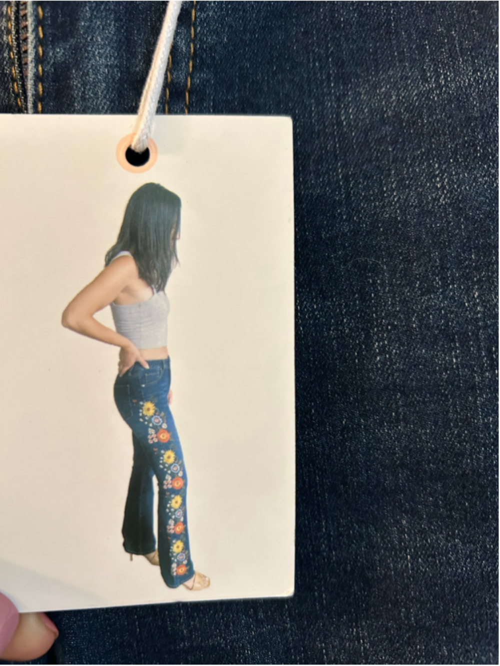 Ashley Mason Premium High Rise Bootcut Jeans Size 0/24 Floral Embroidered NWT - Picture 4 of 6